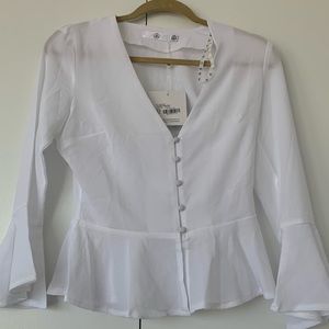 NWT Misguided Peplum Blouse